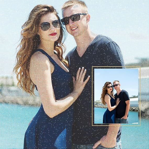 Dr Custom Personalised Diamond Painting Art Kits, 5D Diamond Photo for Adults Create Your Own Pictures, DIY Full Drill Crystal Art Gifts for Home Deco
