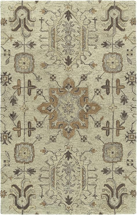 Kaleen 8' x 10' Wool Area Rug in Sand, Hand-Tufted Chancellor Collection