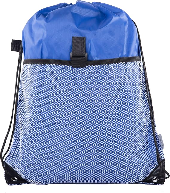 Drawstring Cinch Bag Backpack With Mesh Pocket, Wholesale Drawstring Backpacks