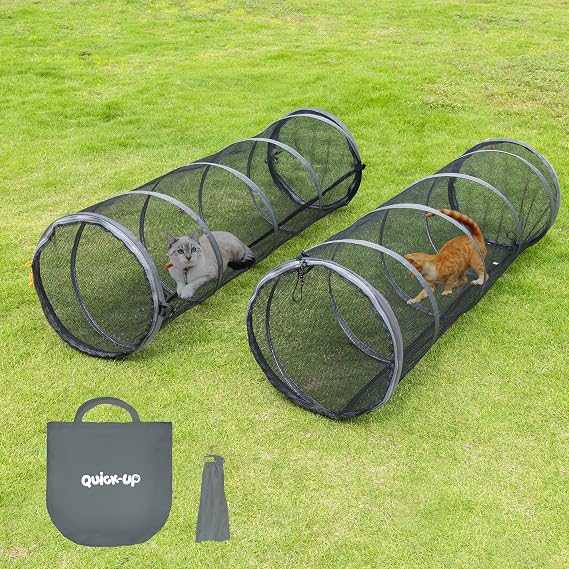 Cat Furniture for Indoor and Outdoor Playpen Portable Cat Tunnels, Kennel Enclosure,Portable Catio for Indoor Cats, Dogs & Small Animals,Easy Connected with Tents or Cubes,2 Packs