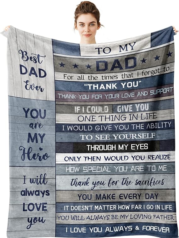 Yamco Dad's Gifts - 50"x40" Blanket - Dad Birthday Gift Ideas